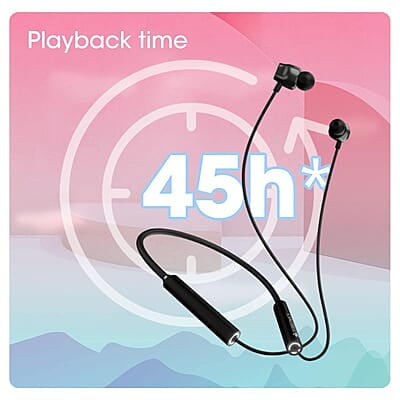 ZEBRONICS Yoga 9 with 45 Hours Backup, Bluetooth v5.2 Wireless Neckband, ENC Calling, Gaming Mode (Upto 50ms), Voice Assistant, Dual Pairing, Splash Proof and Type C