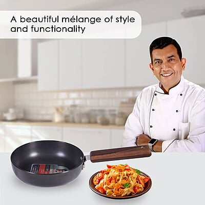 Wonderchef Ebony Non-stick 20 cm Deep Fry Pan 3.25 mm thickness ideal for deep frying Wonderchef Ebony Non-stick 20 cm Deep Fry Pan 3.25 mm thickness ideal for deep frying