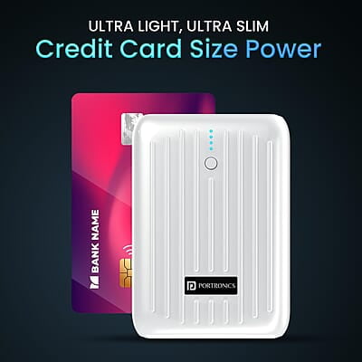 Portronics Zapcell 10k 10000mAh 22.5W Pocket Size Powerbank With Compact And Light Weight Design