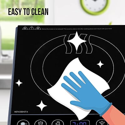 Havells Insta Cook Et-X Induction Cooktop, Dark Grey 1900 W, Ceramic Glass