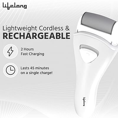 Lifelong Callus Remover for Feet Foot Scrubber for Dead Skin, 3 Changeable Roller Heads, Foot Scrubber