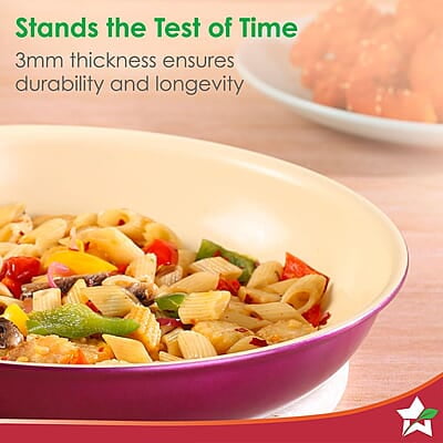 Wonderchef Bellagio Fry Pan 20 cm 1.1 L 3mm Thickness Non-Stick Ceramic Coating Wonderchef Bellagio Fry Pan 20 cm 1.1 L 3mm Thickness Non-Stick Ceramic Coating