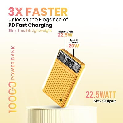 Portronics Luxcell Mini 10K Advanced 10000 mAh Smallest Power Bank with 22.5W Max Output Portronics Luxcell Mini 10K Advanced 10000 mAh Smallest Power Bank with 22.5W Max Output
