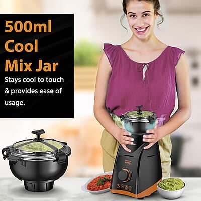 Crompton Boltmix Cool 750 W Mixer grinder with 3 Jars (3 stainless steel Jars, Cool Mix Chutney Jar with Casing)