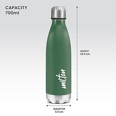 MILTON Shine 800 Stainless Steel Water Bottle, 700 ml Single walled  Leak Proof