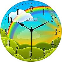 Sublimation Printed Wall Clock Colorful Scenery Printed Designer Round Wooden Wall Clock Without Glass