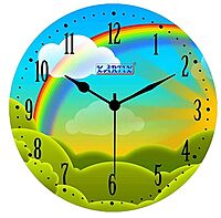 Sublimation Printed Wall Clock Colorful Scenery Printed Designer Round Wooden Wall Clock Without Glass