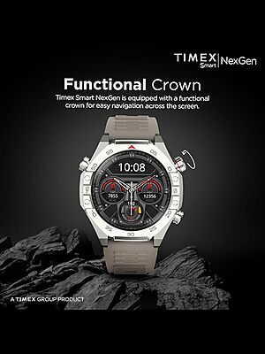 TIMEX Smart NexGen 1.43"(3.6cm) AMOLED Display with Functional  Smartwatch for Unisex - TWTXW703T