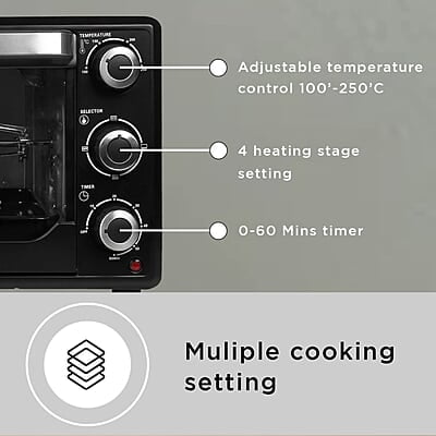 Faber FOTG BK 24 Liter Oven Toaster Grill,Black, 24 liter