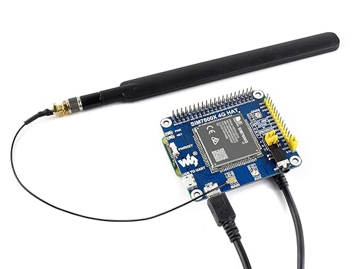 SIM7600G-H 4G HAT For Raspberry Pi, LTE Cat-4 4G / 3G / 2G Support, GNSS Positioning, Global Band