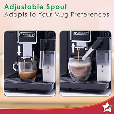 Wonderchef Regenta Fully Automatic Coffee Machine  For brewing Americano, Cappuccino, Latte, Macchiato, Flat White, Espresso