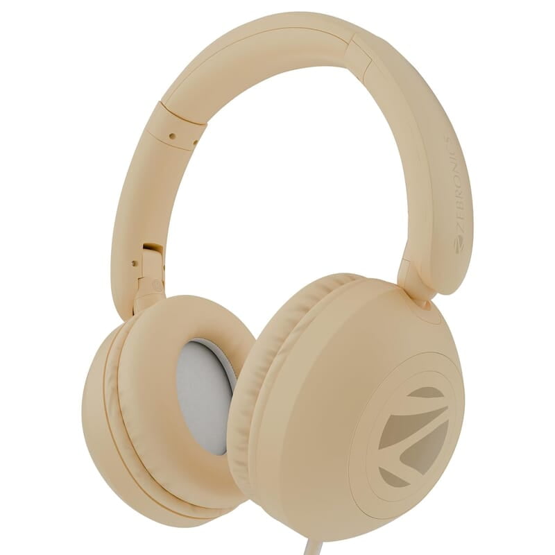 Zebronics BOOM Wired Headphone, Over Ear, in-Line MIC, Foldable, 1.5 meter Cable, for 3.5mm (Mobile | Tablet | Laptop | MAC), Soft Cushion, 40mm Drivers