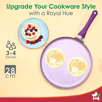 Wonderchef Royal Velvet Non-stick 28cm Dosa Tawa 3 mm thick  1.8 litres Virgin Aluminium