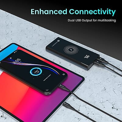 Portronics Power 10 10000 mAh 22.5 W PD Fast Charging  15W Li-Polymer Premium Edition Wireless Power Bank