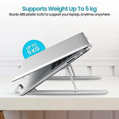 Portronics My Buddy K Lite Foldable Laptop Stand with Adjustable Heights, Anti-Slip Silicone Pads, Collapsible Design, 5 kg Max Weight