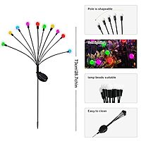 10 Stick RGB Fire Fly Garden Light Led,Multi Color