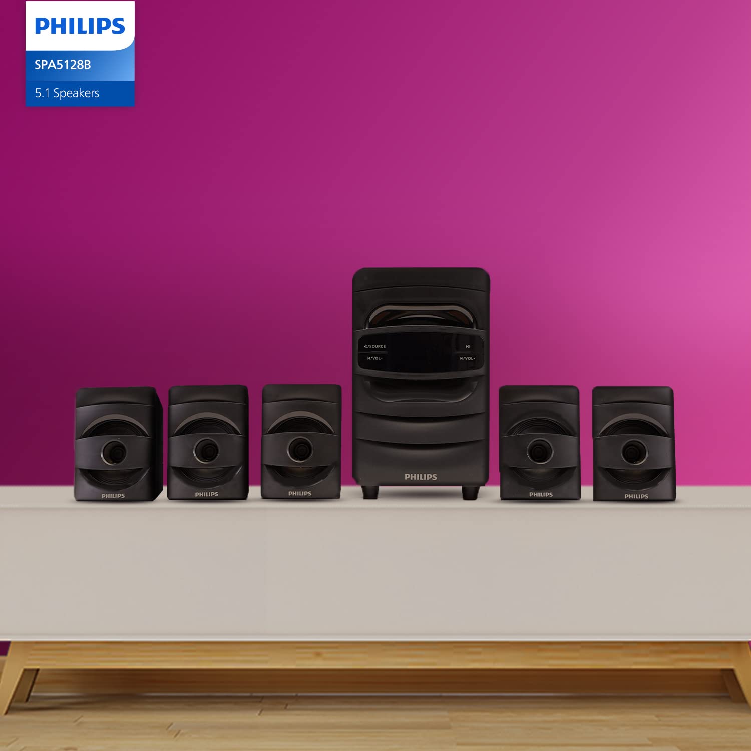 PHILIPS Audio SPA5128B 5.1 CH 40W Bluetooth Multimedia Speakers