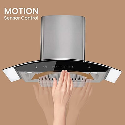 AGARO Grand Kitchen Chimney 90 cm 1200 m3/hr Auto-Clean Curved Glass Kitchen Hood AGARO Grand Kitchen Chimney 90 cm 1200 m3/hr Auto-Clean Curved Glass Kitchen Hood