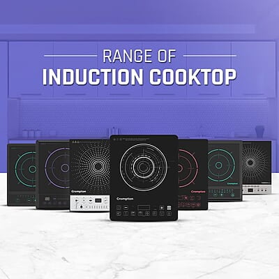 Crompton Instaserve 1900 W Induction Cooktop with Tactile Push Buttons
