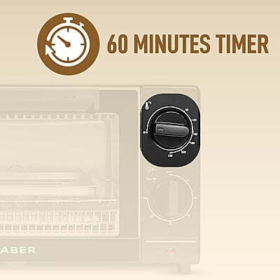 Faber 9L 1000W OTG Bake, Toast, Grill | Upper & Lower SS Heating Auto-Shut Off, Ready Bell