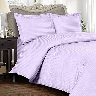 Pillow Cover Non-Framed Glace Cotton 300 TC - Striped - Lavender