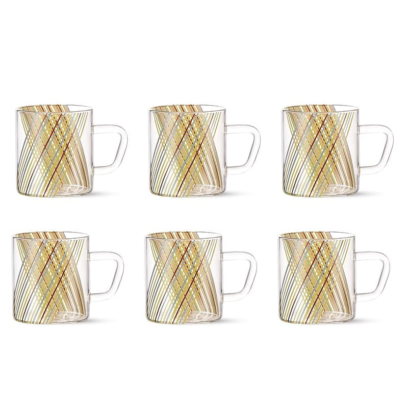 Borosil Vision Prism Tea n Coffee Classic Mug Set of 6 Pcs 210 ml | Borosillicate Glass, Microwave Safe, Scratch Resistance, Lightweight | for Chai, Green Tea, Milk Borosil Vision Prism Tea n Coffee Classic Mug Set of 6 Pcs 210 ml | Borosillicate Glass, Microwave Safe, Scratch Resistance, Lightweight | for Chai, Green Tea, Milk