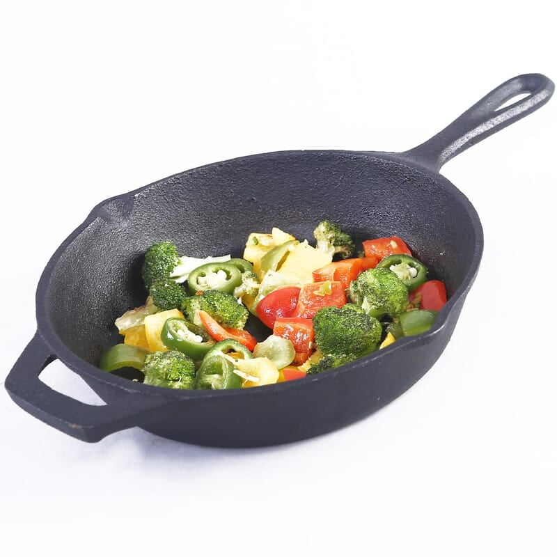 Wonderchef Forza Cast-Iron Fry Pan, Pre-Seasoned Cookware, Induction Friendly, 24cm, 3.8mm