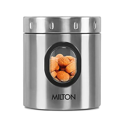 MILTON Steel Crispy 550 Storage Jar, 550 ml Light Weight Odour Proof  Dishwasher Safe