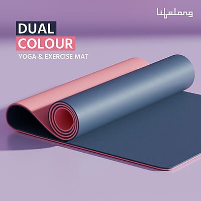 Lifelong Dual Color TPE Material Yoga Mat for Women & Men 6mm Anti-Slip Yoga Mat for Gym Workout Exercise Mat Lifelong Dual Color TPE Material Yoga Mat for Women & Men 6mm Anti-Slip Yoga Mat for Gym Workout Exercise Mat