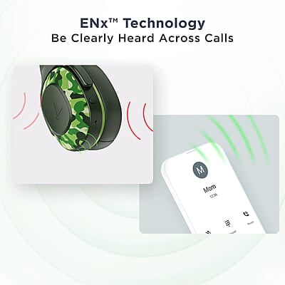 boAt Rockerz 425 Bluetooth Wireless On Ear Headphones Signature Sound, ENx Tech, ASAP Charge, 25H Playtime, Bluetooth V5.2, Dual Pairing with Mic