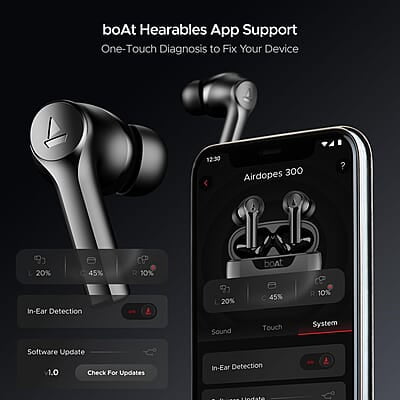 boAt Newly Launched Airdopes 300 Premium Truly Wireless in-Ear Earbuds with 4 Mics AI-ENx Spatial Audio, 50HRS Playtime, Multipoint Connection, ASAP Charge, Hearables App Support