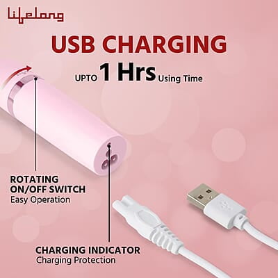 Lifelong Trimmer for Women 4 in 1 Women Trimmer, 60 Minutes Runtime, Rechargeable Women Trimmer Pink