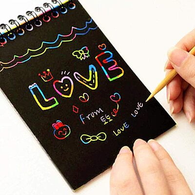 A5 Size Multiple Design Rainbow Scratch Magic Doodle Pad