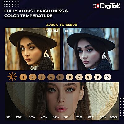 DIGITEK® (DRL-18 RGB) 18 Inch Multi-Color LED Ring Light with Remote Control & Smartphone Holder - Adjustable Color Temperature