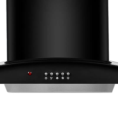 Faber 90 cm 1100 m³/hr Auto-Clean curved glass Kitchen Chimney (HOOD ACE PRO HC PB BK 90, Filterless technology