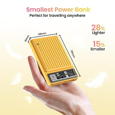 Portronics Luxcell Mini 10K Advanced 10000 mAh Smallest Power Bank with 22.5W Max Output Portronics Luxcell Mini 10K Advanced 10000 mAh Smallest Power Bank with 22.5W Max Output