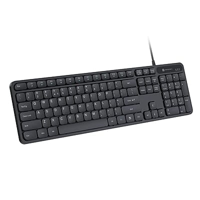 Portronics Ki-Pad 3 USB Wired Keyboard with Large Keycaps, Noise-Free Typing, Fn Multimedia Hotkeys, Full-Size Layout with Num Pad, Ergonomic Design, 1.5m USB Cable