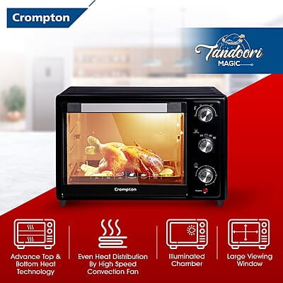 Crompton Tandoori Magic 25 Ltr Oven Toaster Grill (OTG) with Motorissed Rotisserie & Convection