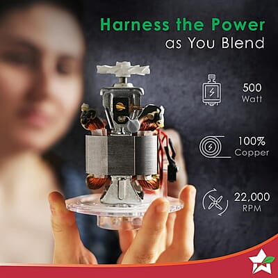 Wonderchef Nutri-blend Mixer Grinder Blender 3 Unbreakable Jars 500W 22000 RPM