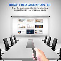 Portronics SlideMate Wireless Presenter Remote with Red Laser Pointer, Dual Type-C & USB Receiver, Slideshow Control for Laptop, Mac, PC, and Projectors (Black) Portronics SlideMate Wireless Presenter Remote with Red Laser Pointer, Dual Type-C & USB Receiver, Slideshow Control for Laptop, Mac, PC, and Projectors (Black)