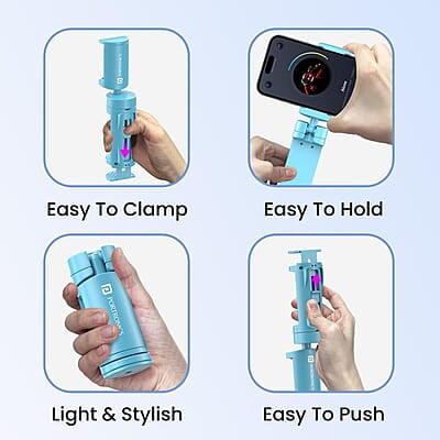 Portronics Mobot Clip Mobile Holder with 360° Adjustable Angles, Light Weight, Pocket Friendly, Mobile Stand for Table