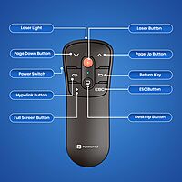Portronics SlideMate Wireless Presenter Remote with Red Laser Pointer, Dual Type-C & USB Receiver, Slideshow Control for Laptop, Mac, PC, and Projectors (Black) Portronics SlideMate Wireless Presenter Remote with Red Laser Pointer, Dual Type-C & USB Receiver, Slideshow Control for Laptop, Mac, PC, and Projectors (Black)