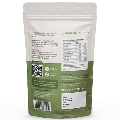 EAT BETTER CO - Five Seed Mix - Spiced Jaggery - Five Super Seeds - Roasted with Jaggery and Indian Spices - Pumkin, Sunflower, Melon, Watermelon, Sesame seeds. Seeds for eating 200gm value pack