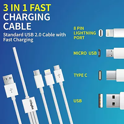 Digitek Lightning Cable 2 A 1 m USB compatible, One Cable DC1M 3-1