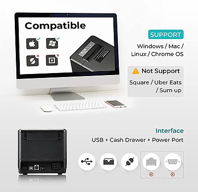 Atpos AT-301 80mm (3 Inch) Thermal Receipt Printer | USB/Bluetooth Interface Atpos AT-301 80mm (3 Inch) Thermal Receipt Printer | USB/Bluetooth Interface