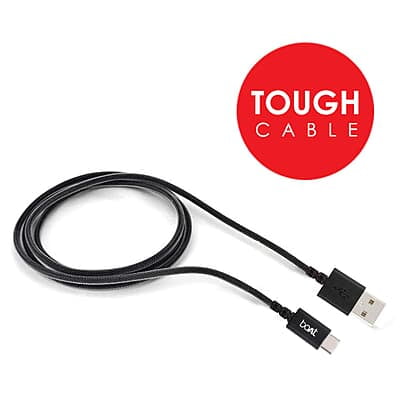 boAt A400 2M USB Type C Cable Black boAt A400 2M USB Type C Cable Black