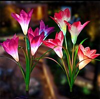 Flower Lily Solar Changing Garden Lights - Solar-Powered, Colour Changing