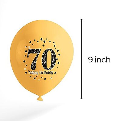 The Magic Balloon- Happy 70th Birthday Combo Kit with 30pcs Printed Balloons 1 Banner Pack of 31pcs