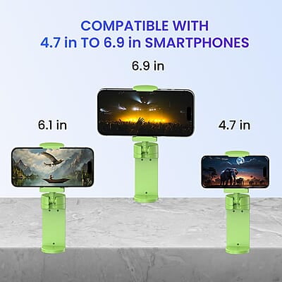 Portronics Mobot Clip Mobile Holder with 360° Adjustable Angles, Light Weight, Pocket Friendly, Mobile Stand for Table