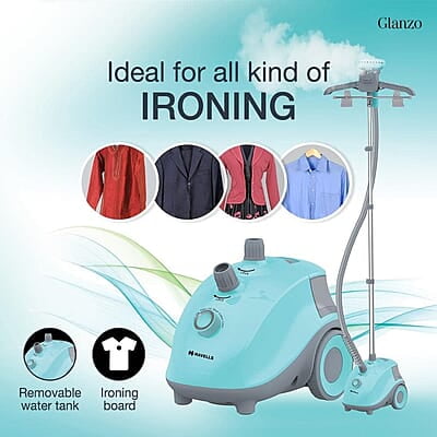 Havells Glanzo Garment Steamer 1650 Watt (blue and grey) 2 year warranty,1.5 L tank